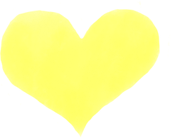 water colored heart yellow